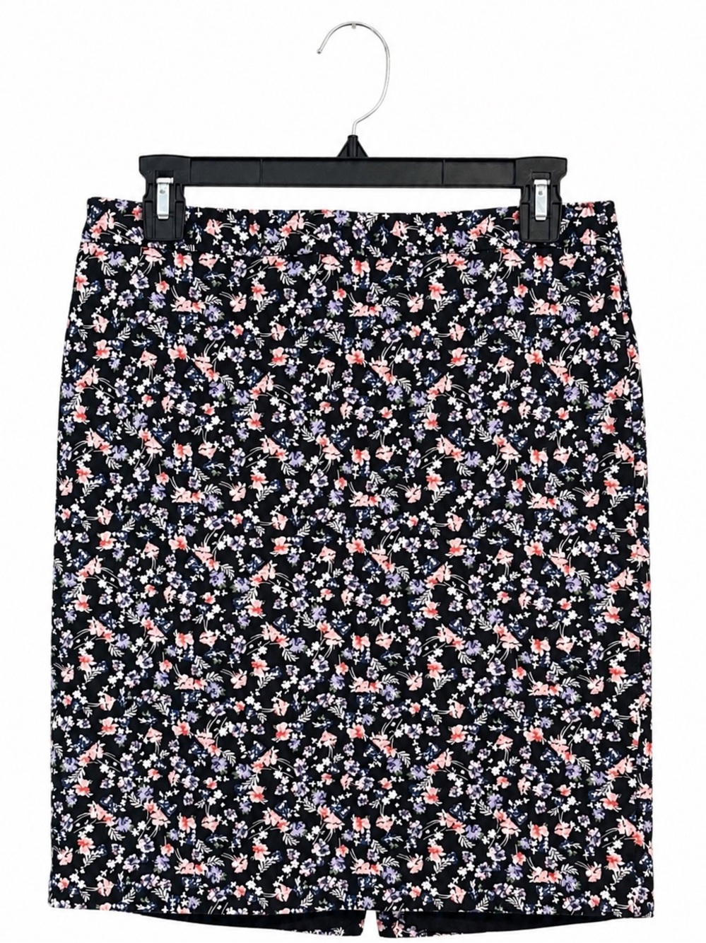 Liz Claiborne Career Floral Pencil Skirt 6 Navy Office Business Casual